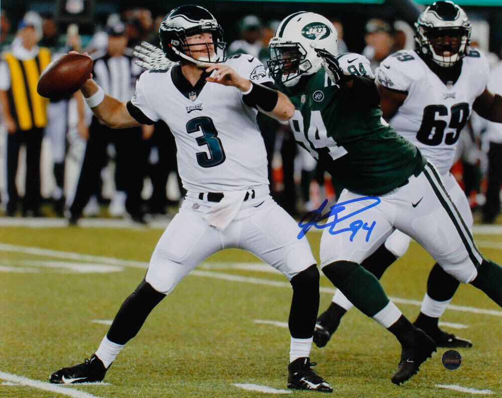 NY Jets Football Kony Ealy Autographed 8x10 Steiner Hologram Signed Action Photo Poster painting