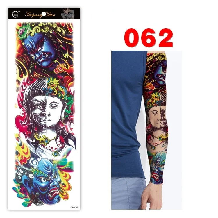 Full Arm Series Temporary Tattoo Full Arm Tattoo Sticker Lasting Waterproof Sweat Flower Arm Full Arm Tattoo Big Picture Sticker