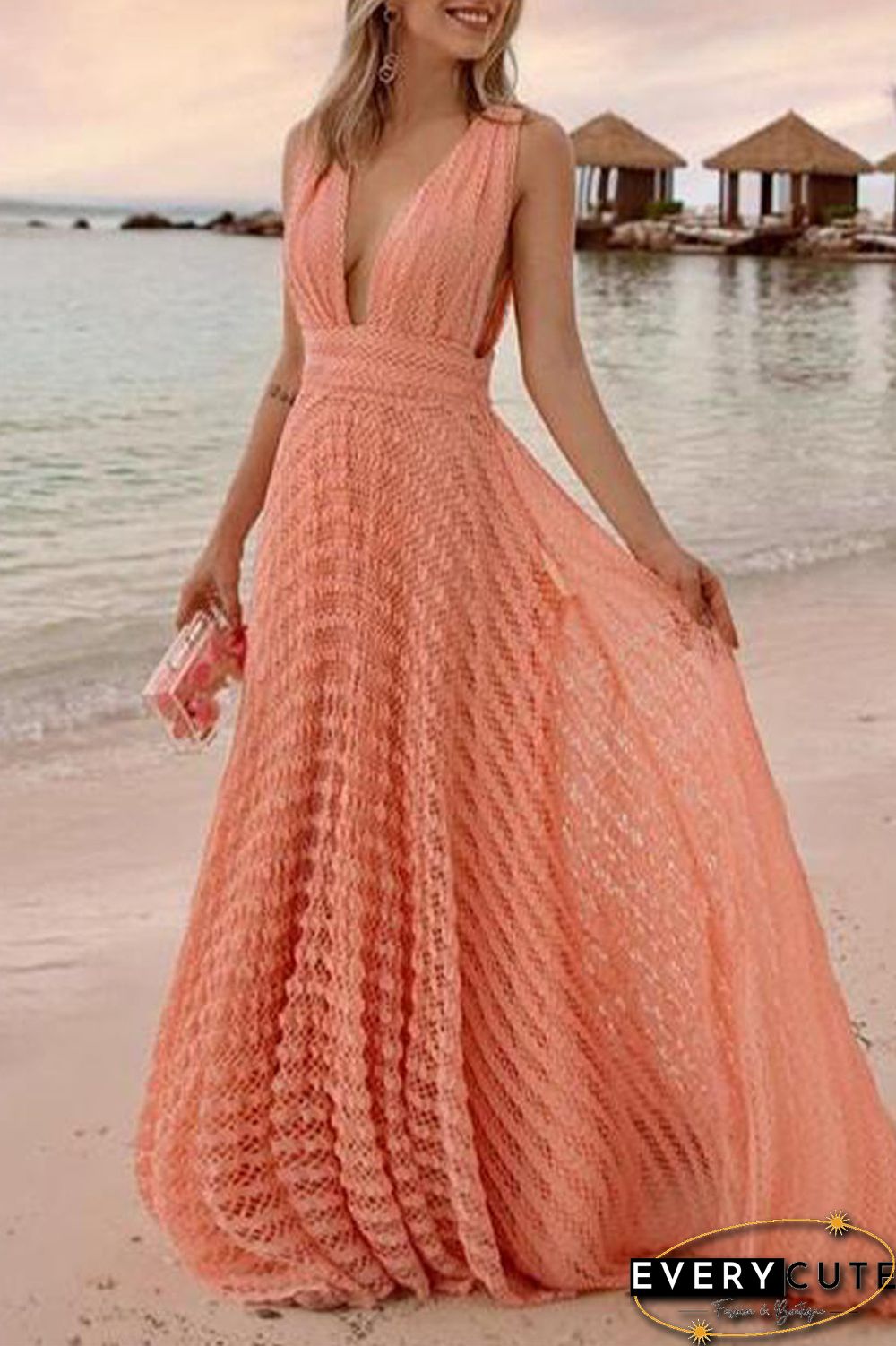 New Summer Women'S Gorgeous Dress - Sexy Hollow Out Draped Spaghetti Strap Celebrity Dress