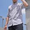  Gioiacombo&trade; Camicia a maniche lunghe a righe casual da uomo