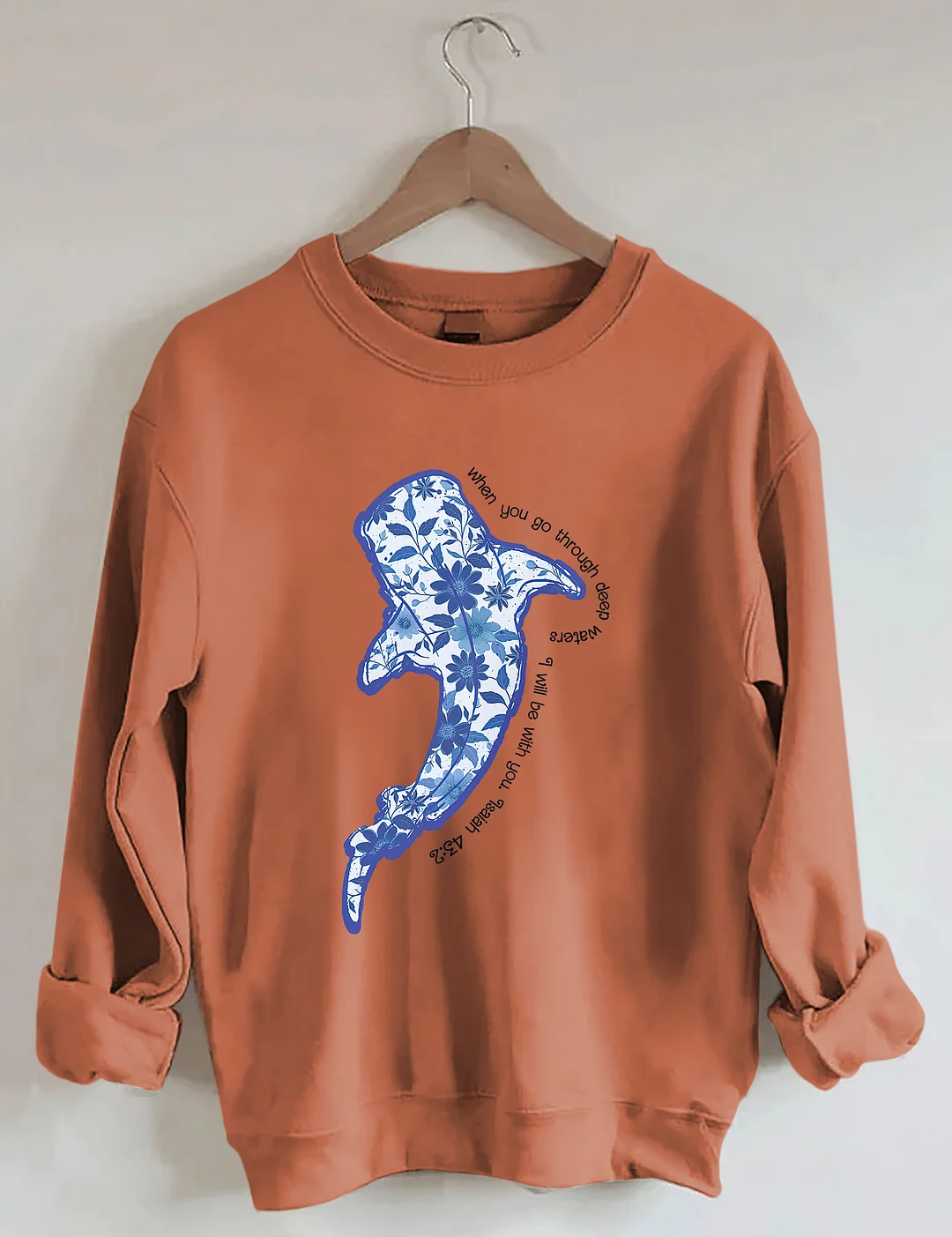 Vintage Whale Shark Floral Sweatshirt