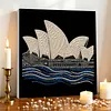 (30x30cm)DIY Landmark Pearl Painting Art With Inner Frame Handmade Pearl Material Art Kit Living Room Decor(Sydney Opera House)