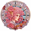 Clock Pink Hair Girl - Crystal Rhinestone Diamond Painting