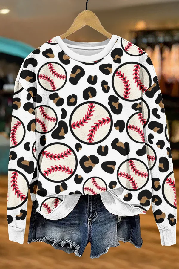 Gameday Baseball Leopard Print Sweatshirt
