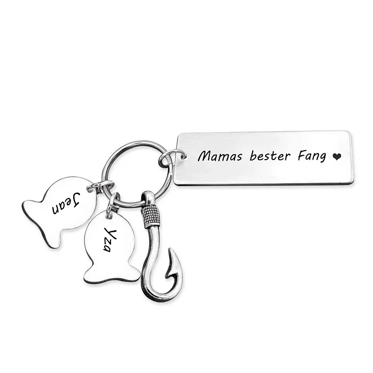 Kettenmachen Personalisierter 2 Namen-Mamas bester Fang-Schlüsselanhänger-An meine wunderbare Mama-Geschenk mit Nachrichtenkarte