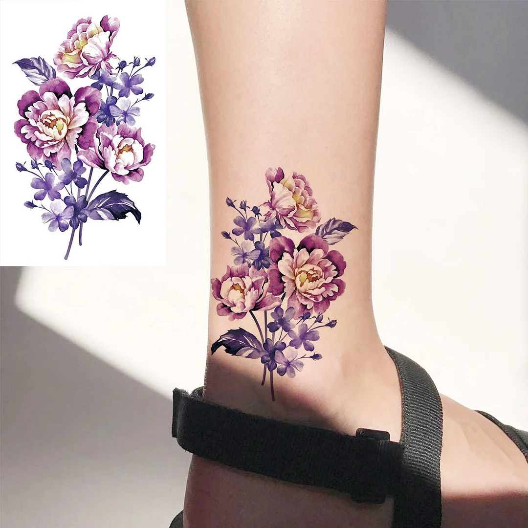 Sdrawing Rose Flower Angel Wings Wrist Temporary Tattoos For Women Adult Feather Butterfly Fake Tattoo Fashion Washable Tatoos