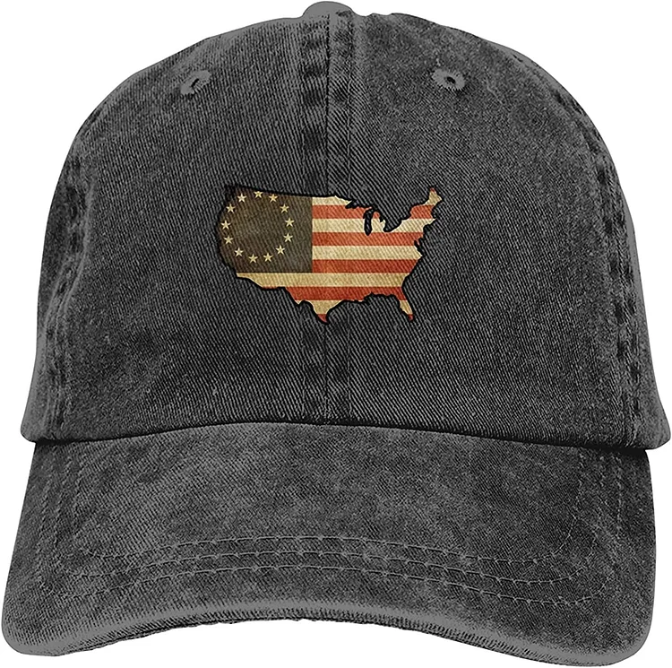 US Map Betsy Ross Flag UnisexDad Hat Cotton Adjustable Baseball Cap