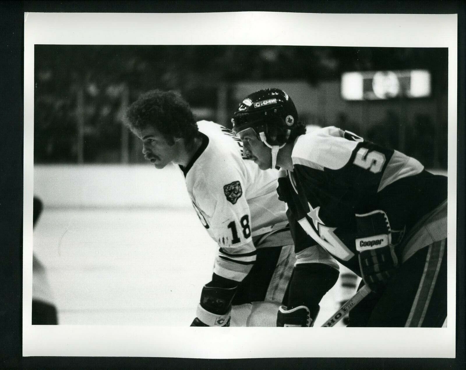 John Wensink & Brad Maxwell 70's Press Photo Poster painting Boston Bruins Minnesota North Stars