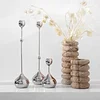 Elegant 3PCS Silver Candle Holders Set Home Wedding Table Decor