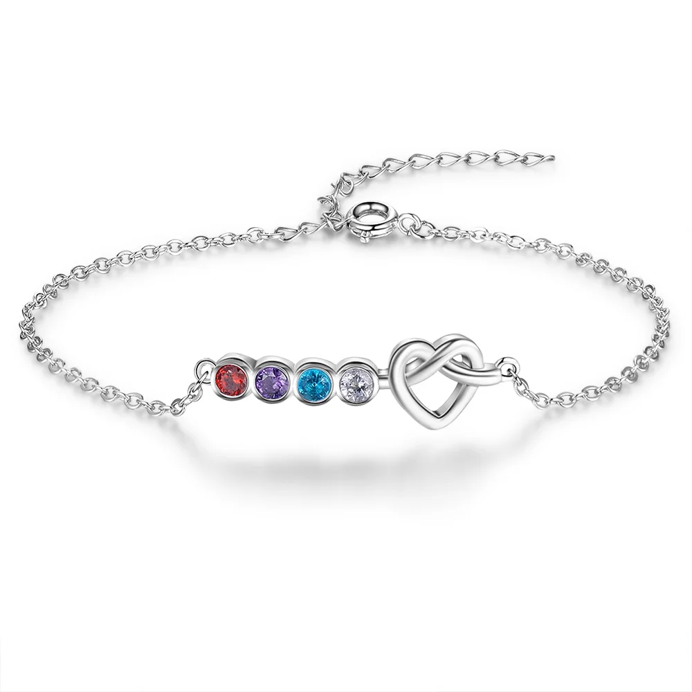 4 Geburtssteine Herz Armband b4 Kettenmachen