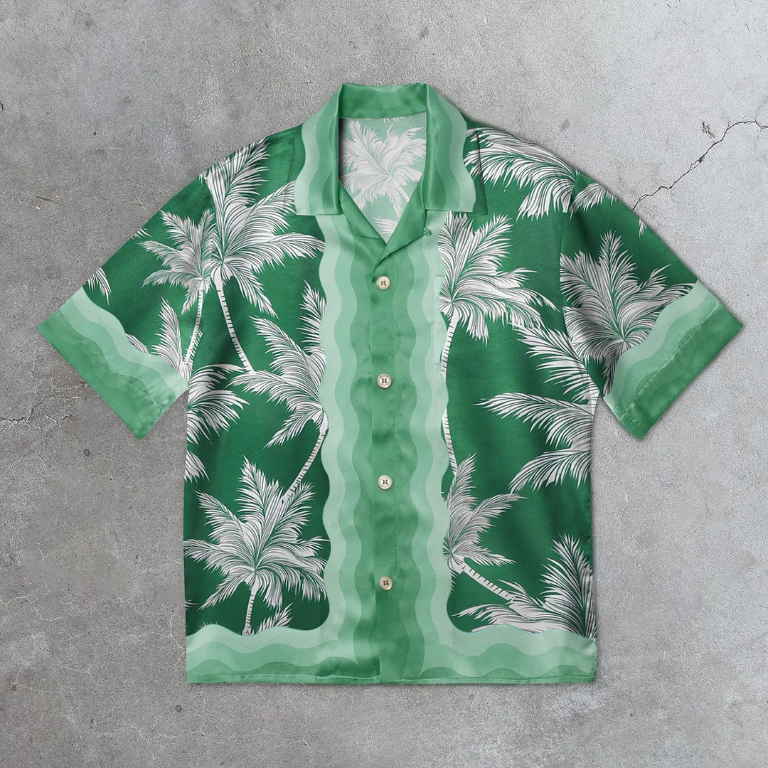 Hawaiian Coco Print Short Sleeve Shirt