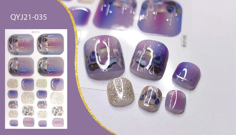 Explosions Foot Nail Stickers Summer Toenail Stickers Bronzing Imitation Diamond Nail Stickers Waterproof Foot Stickers