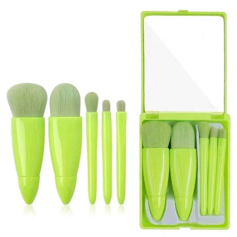 Minimalist Pink Artificial Fiber Makeup Brushes 1 Set