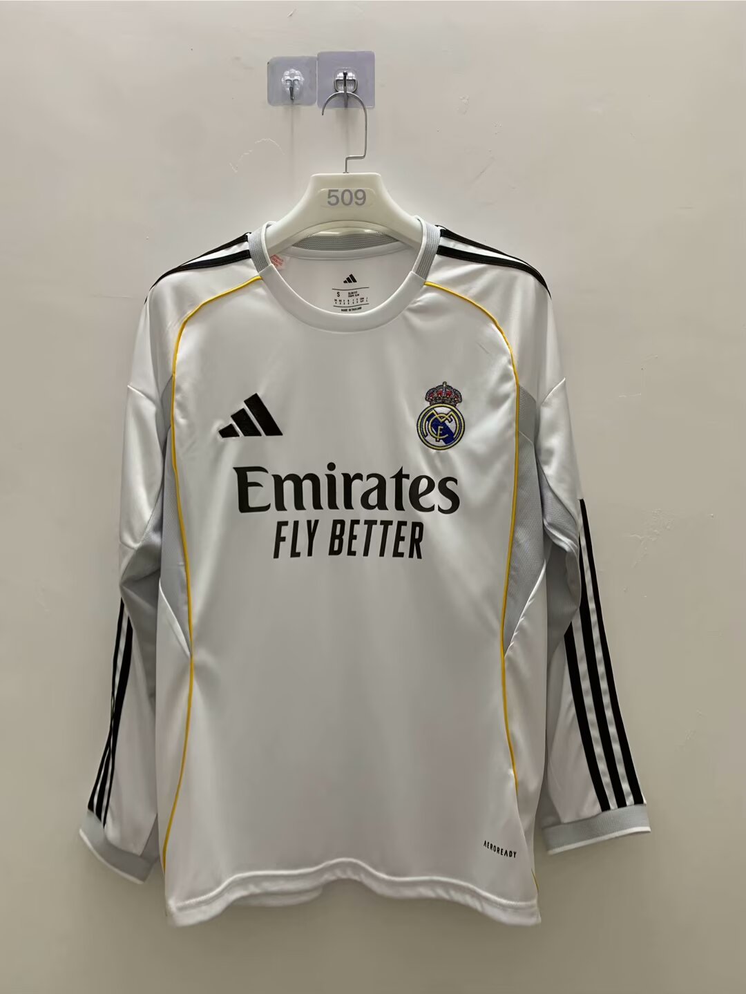 25/26 Real Madrid Home Long Sleeve Football Shirt Thai Quality