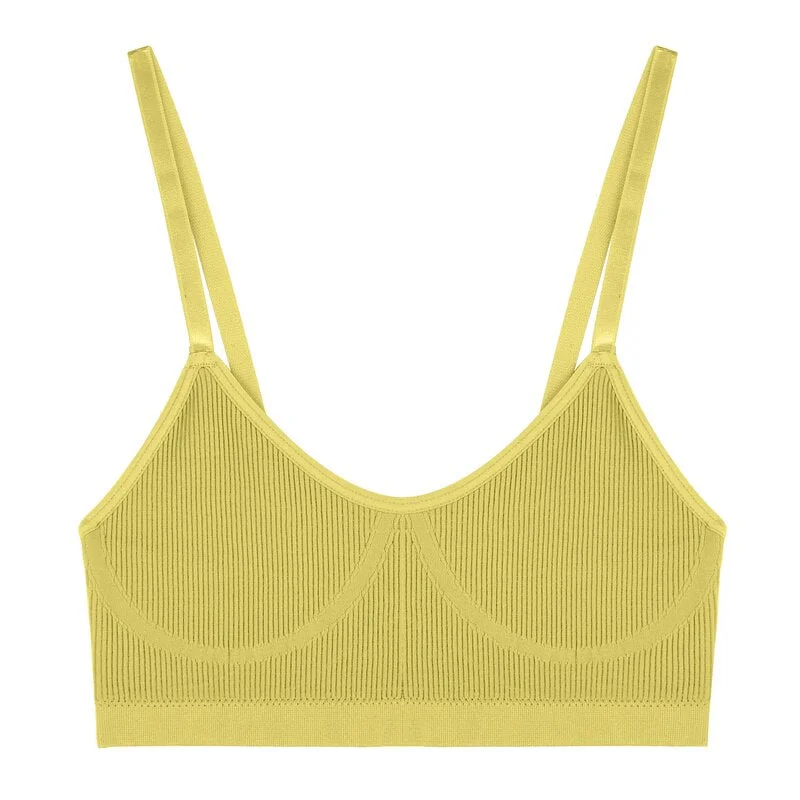 Women Bra Set Sexy Lingerie Female Underwear Bralette Ribbed Tops Girls Fashion Brassiere Basic Stretchy Tank Crop Tops Suit