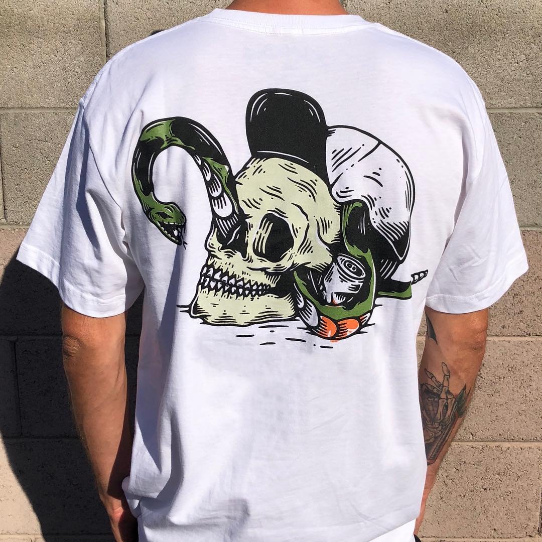 Snake Illustration printing loose men's t-shirt designer -  