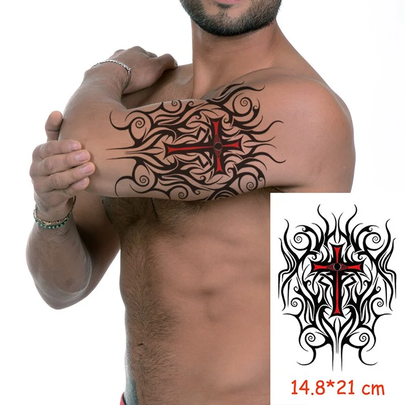 Temporary Tattoo Stickers Scorpion Pyramid Roman Bell Fake Tatto Waterproof Tatoo Back Leg Arm Belly Big Size for Women Men Girl