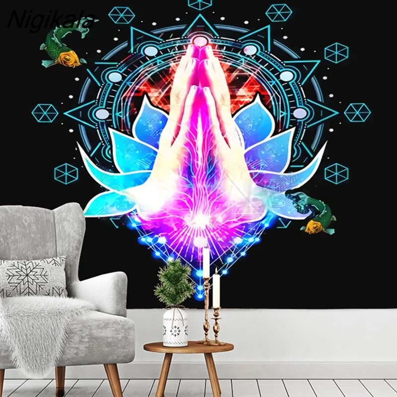 Nigikala Flower Mushroom Eye Tapestry Boho Art Bedroom Living Room Aesthetics Wall Hanging Tapestry Home Decor