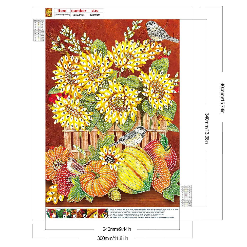Diamond Painting - Partial Special Shaped Drill - Pumpkin Flora(Canvas|30*40cm)