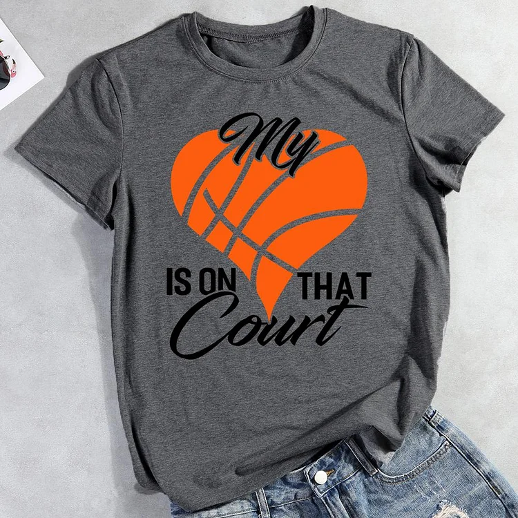 AL™ My heart is on that court  T-Shirt-011576-Annaletters