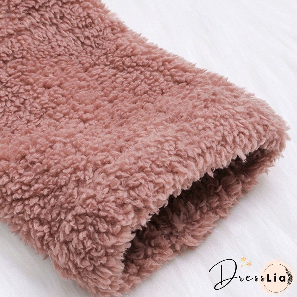 Fashion Women Coats Autumn Winter Outwear Tops Solid Color Plush Loose Cute Cat Ears Warm Fur Cardigan Coat with Pocket Plus Size S-5XL