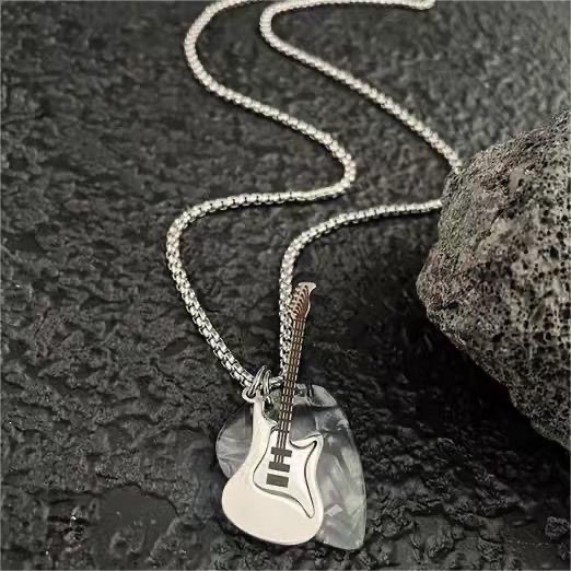 Punk Rock Guitar Pecket Necklace Hip Hop Couple Jewelry