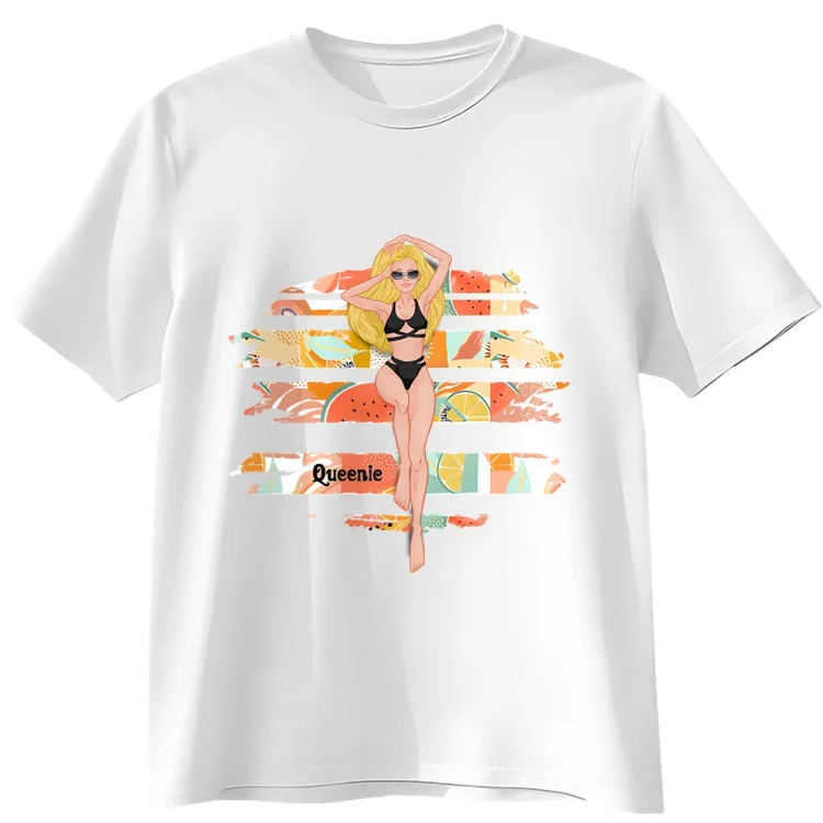 Personalized T-Shirt- Lady At The Beach