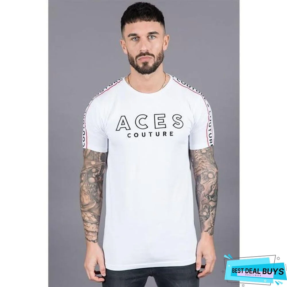 Men T-shirt Striped T-shirt Mens Clothing Trend Slim Fit Short Sleeve Casual Mens Top Tee Shirt