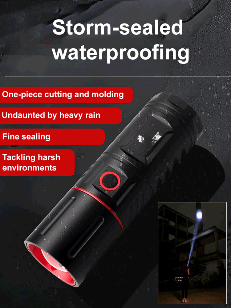 Telescopic Zoom Long-Range Outdoor Flashlight