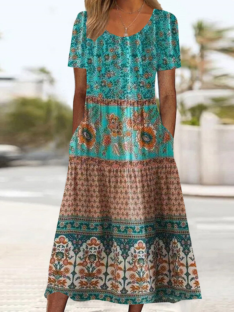 Women Long Sleeve V-neck Graphic Floral Printed Top