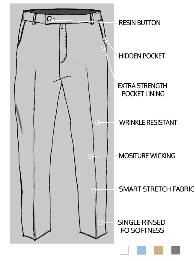 Men's Elegant Navy Blue Pants