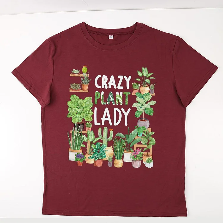 Crazy plant lady T-Shirt Tee - 01947-Annaletters