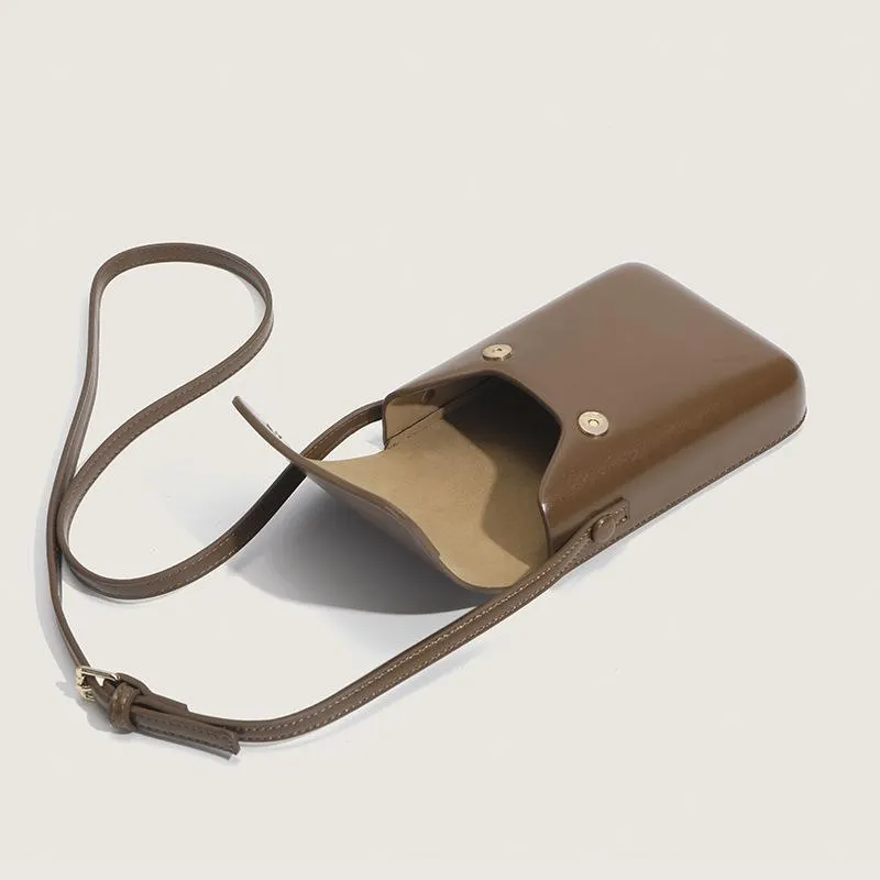 Small Crowd Joker Vertical Change Simple Mobile Phone Bag Box Bag Retro Female Texture Slung Bag