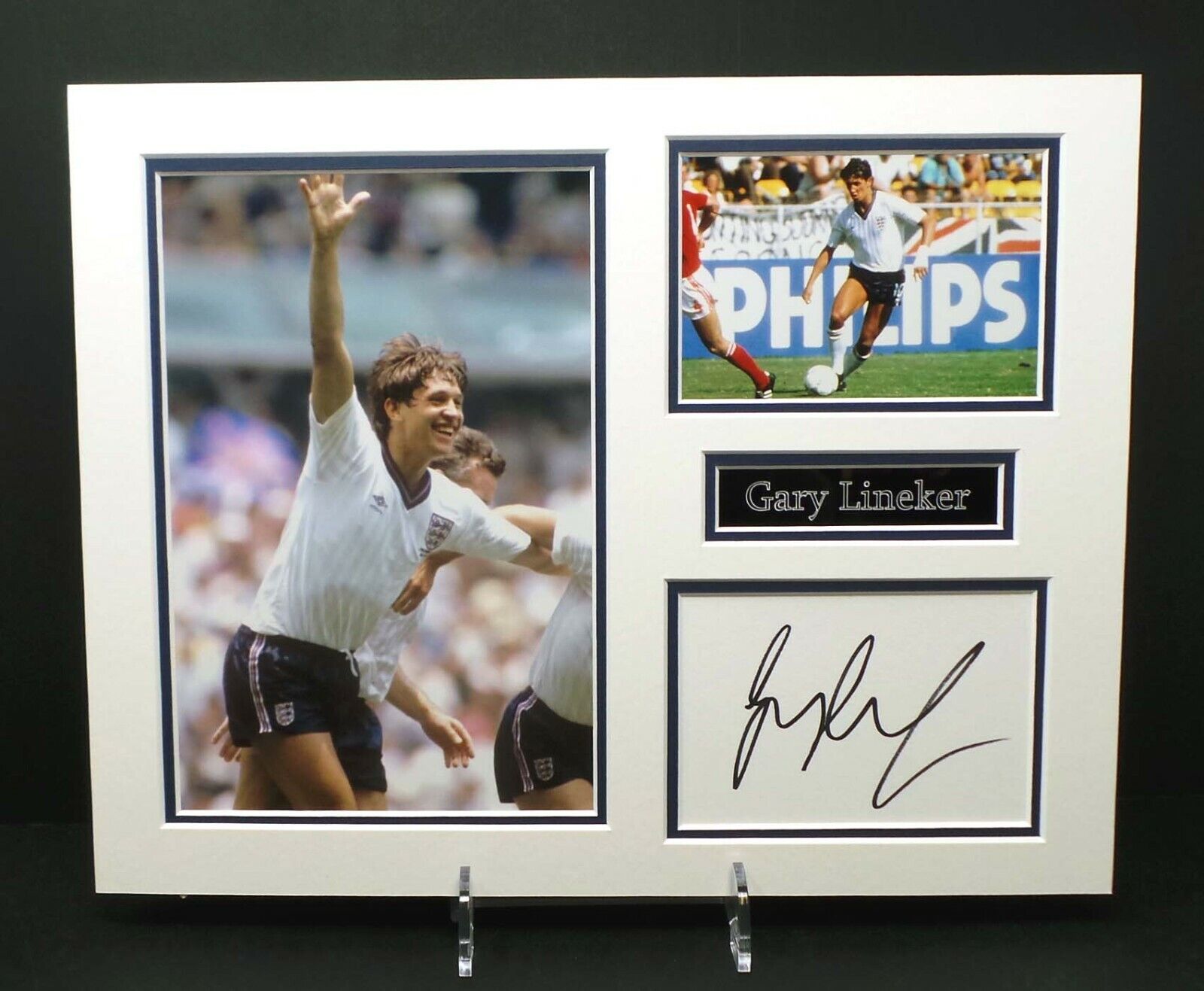 Gary LINEKER Signed Mounted Photo Poster painting Display 1 AFTAL RD COA England & Spurs Legend