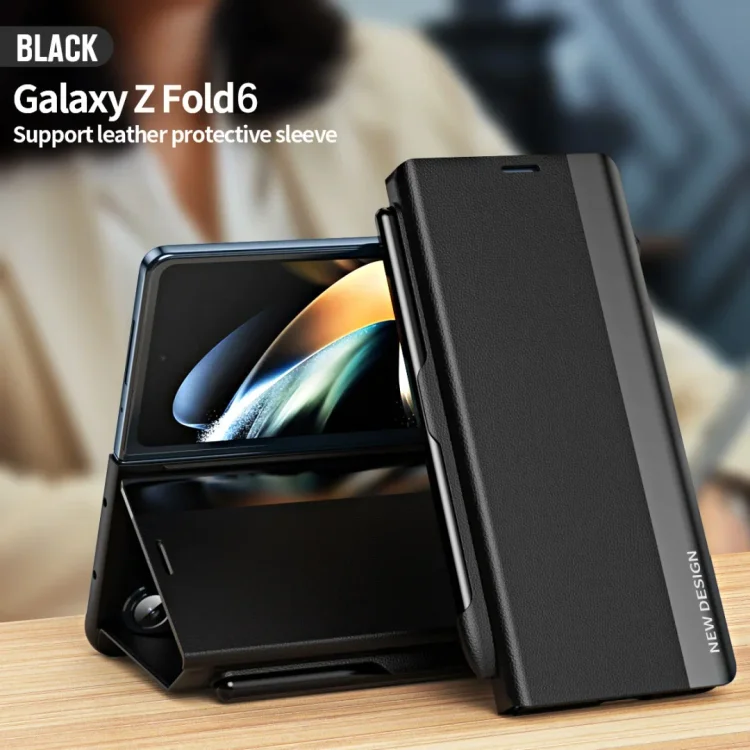 Etui ochronne z bocznym oknem do Samsung Galaxy Z Fold Series z miejscem na długopis i uchwytem obrotowym