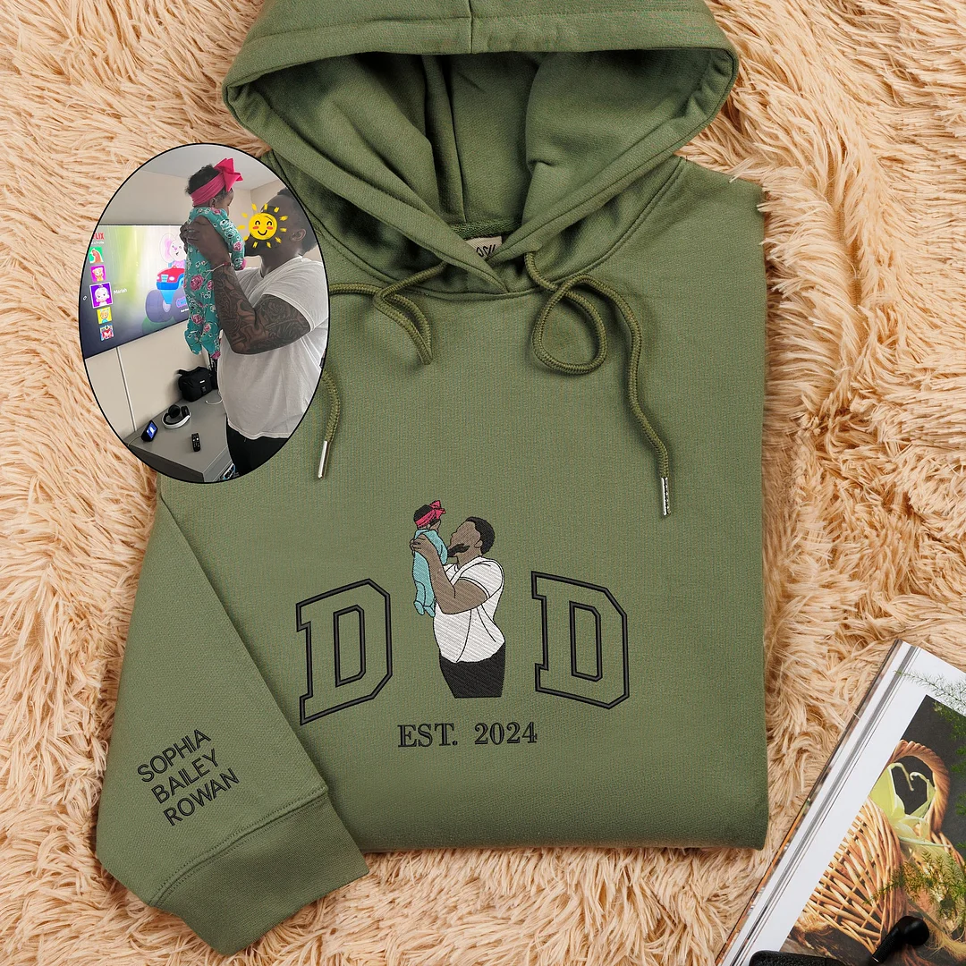 Embroidered Father and Son/Daughter Sweatshirt-Father's Day Gift 