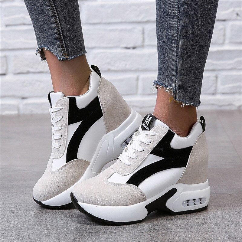 Platform Sneakers Shoes Red Black Casual Shoes Women Sneakers Ladies Platform Sneakers Heels Wedge Shoes Zapatillas Mujer 2020