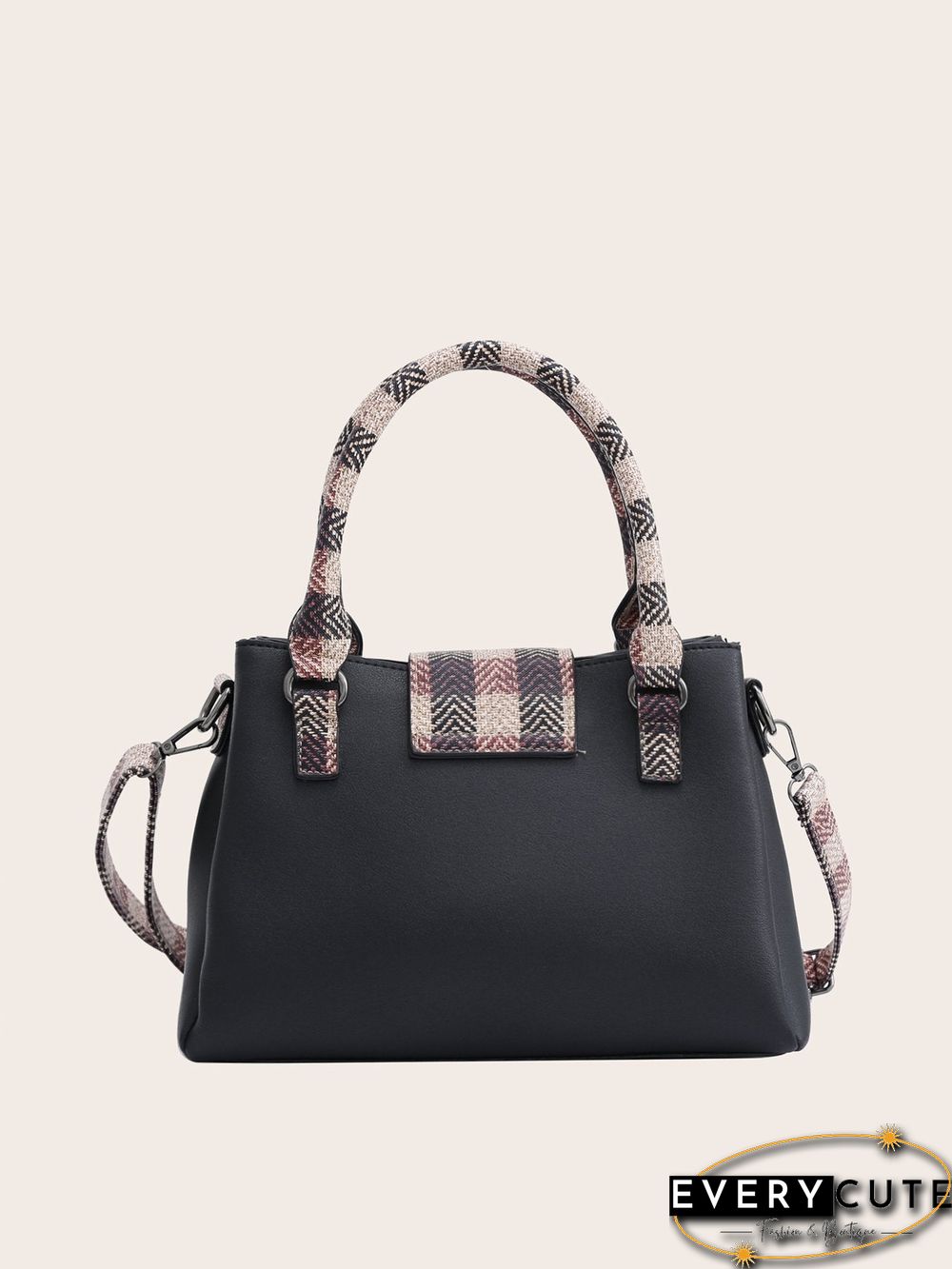 Plaid Split Joint Shoulder Bag