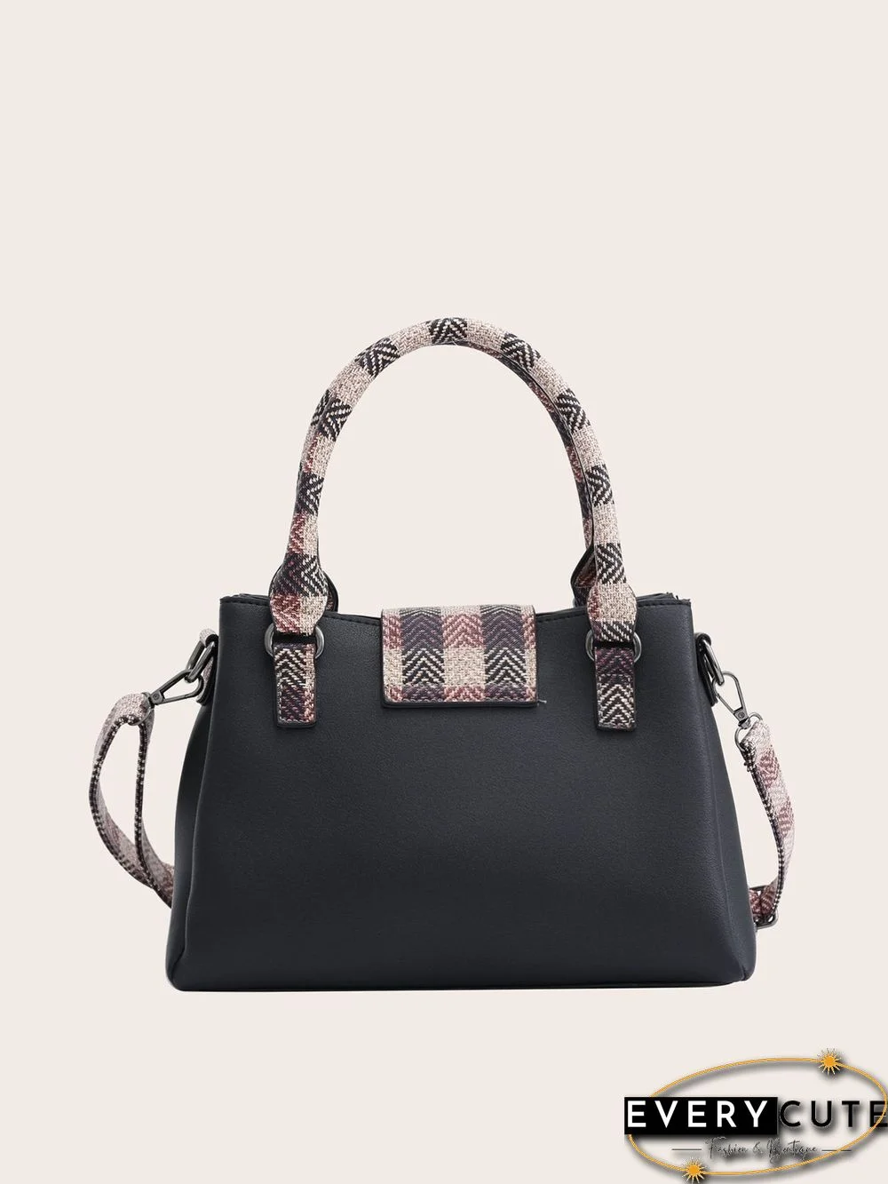 Plaid Split Joint Shoulder Bag