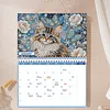 Cat 2027 DIY Diamond Painting Calendar for Adults Flowers Diamond Art Calendars 11.81x9.45 Inch Gem Painting Art Walls Date for Home Business Office Planning Decor