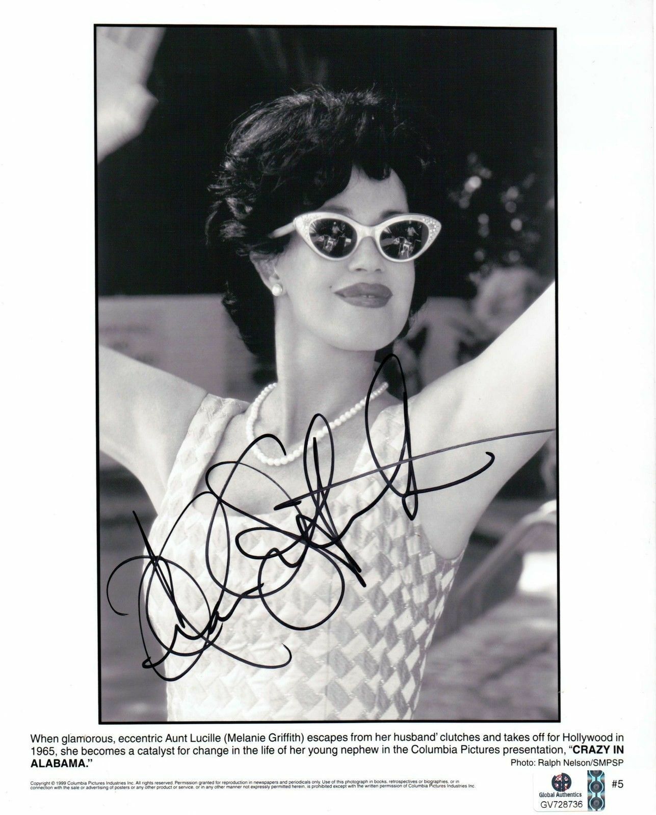 Melanie Griffith Hand Signed Autographed 8x10 Photo Poster painting Sexy Black & White GA 728736