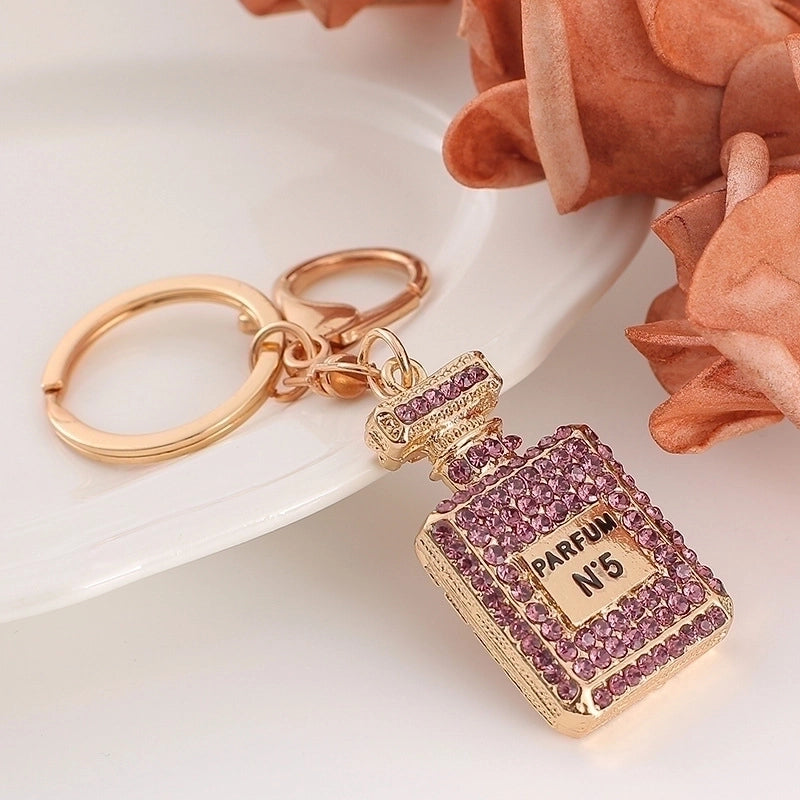 Fashion Letter Square Alloy Inlay Rhinestones Women’s Bag Pendant Keychain 1 Piece