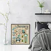January Animal House Partial 14CT 2 Strands French DMC DIY Counted Cross Stitch Kits for Beginners Adults Home Decor Cross Stitch Patterns Arts Craft Kits 19x22cm