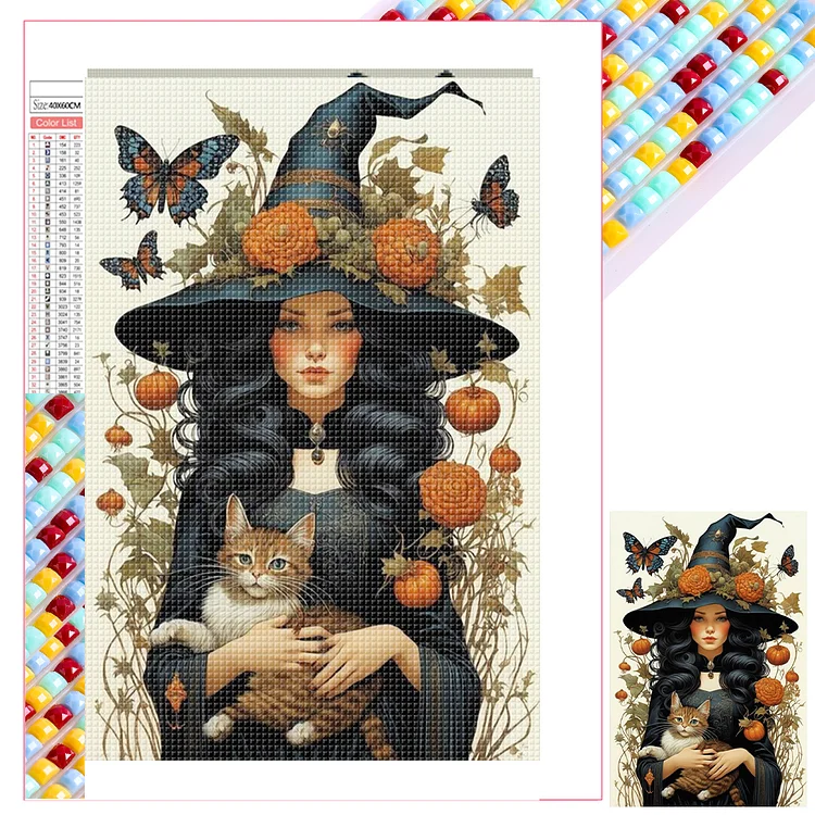 Halloween Witch 40*60CM (Canvas) Full Square Drill Diamond Painting gbfke