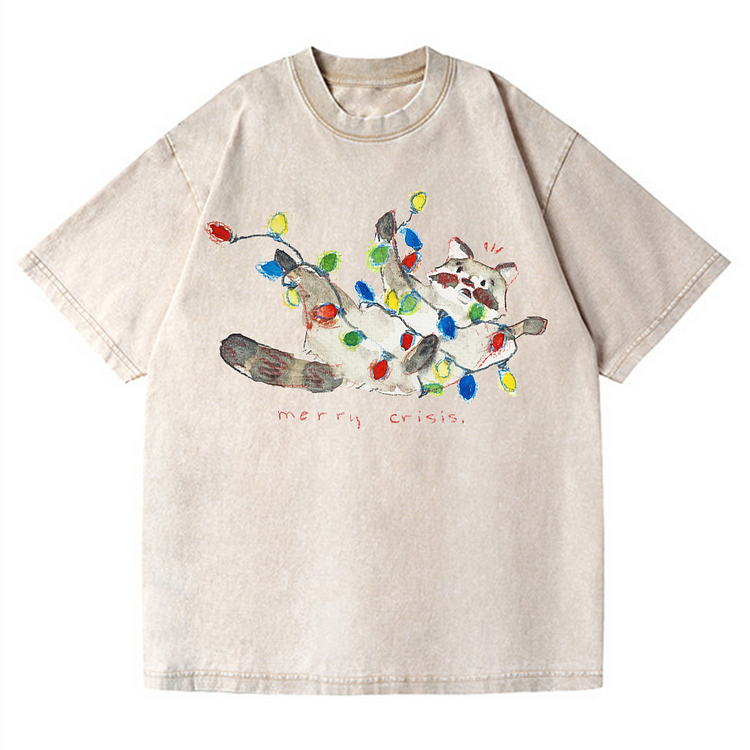 Christmas Lights Men's washed T-shirt