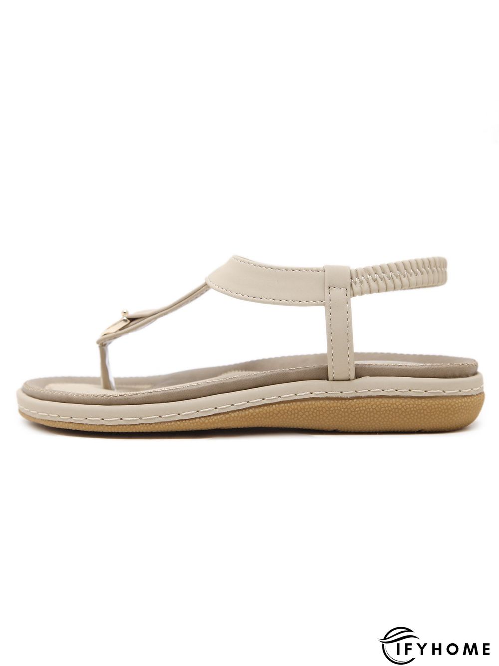 Women's Beach Metal Buckle Trim Flip-On Sandals | IFYHOME