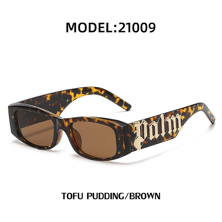 Personzed Small Frame Sunglasses Women's High-Grade Fashion Wide-Leg Sunglasses Men's UV Protection