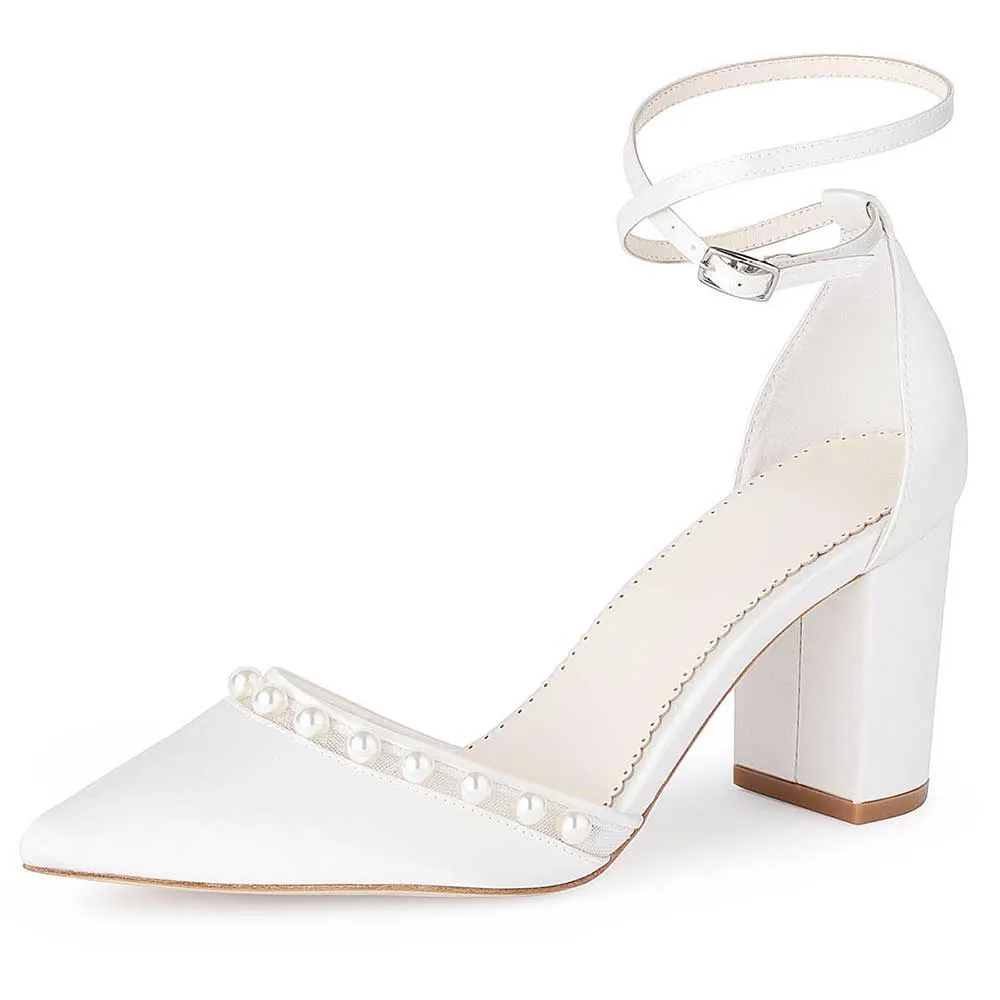 MODENCOCO Women's Matte Ankle Strap Sandals - 2 Inch Chunky Low Heel Bridal & Dress Heels - View #4