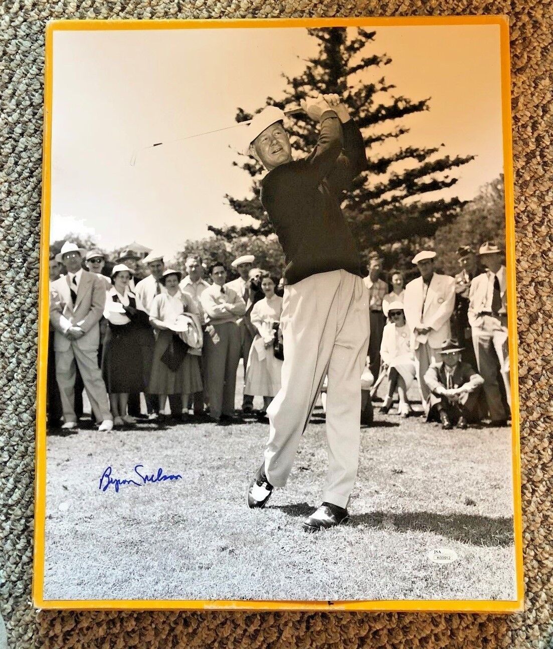 BYRON NELSON AUTOGRAPHED 16X20 PGA GOLF Photo Poster painting JSA CERTIFIED