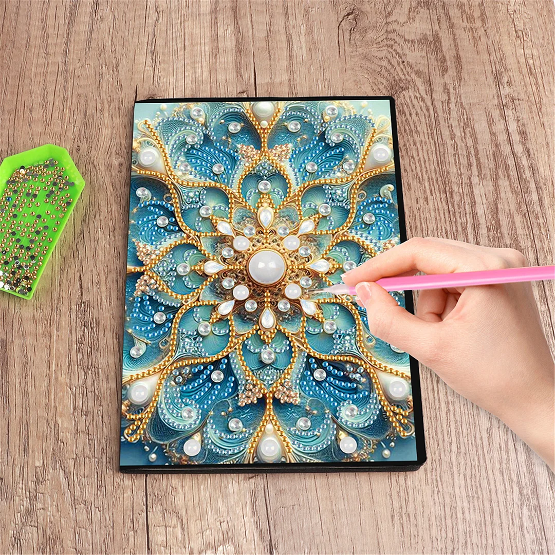 2pcs Mandala Partial DIY 50 Pages A5 Diamond Painting Notebook for Study Home